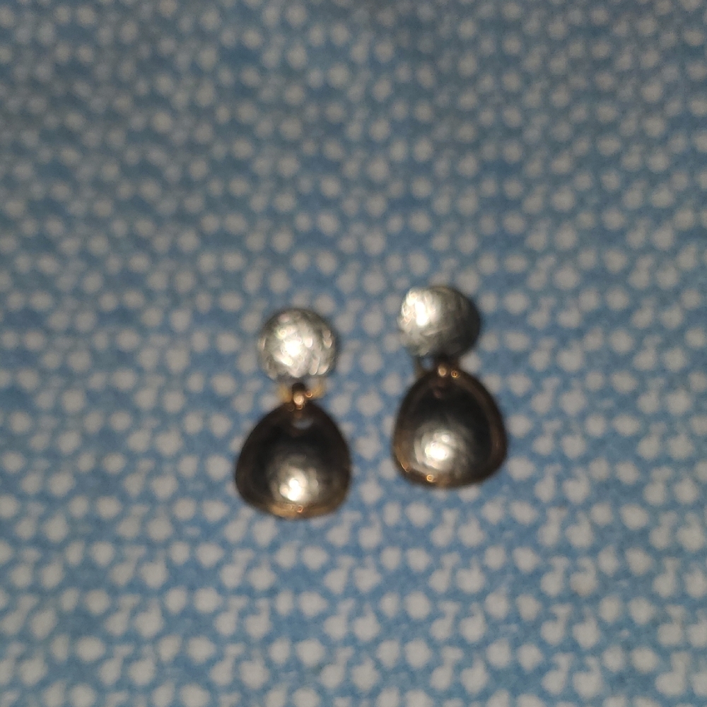 Elegant Silver and Gold Drop Earrings